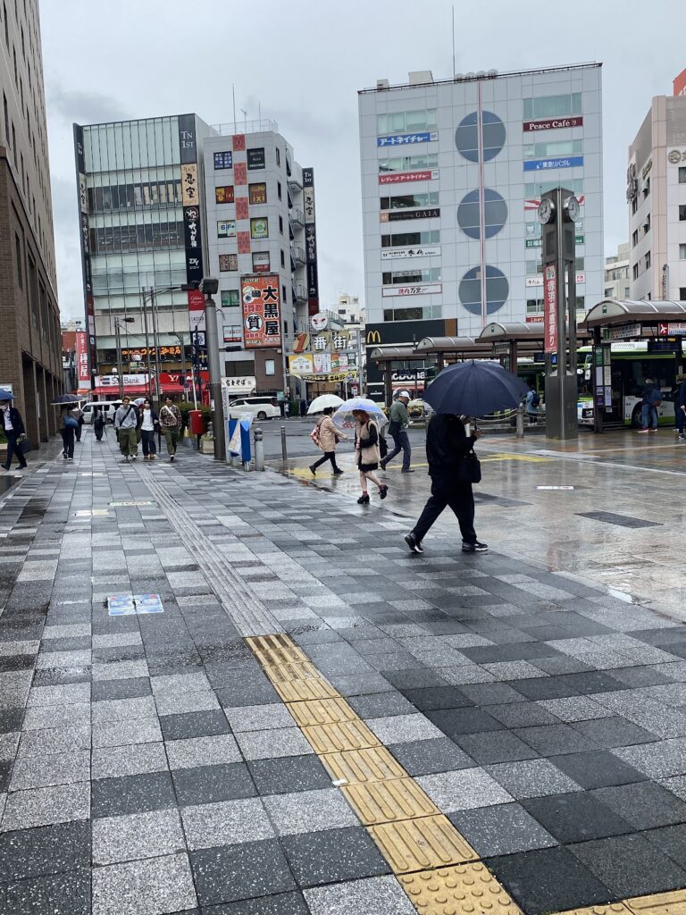 雨の赤羽駅東口